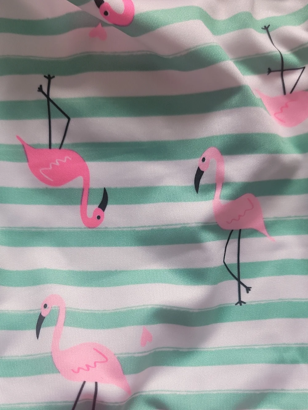 Wippette Kids Flamingo Mint, White & Pink Striped Tutu Swimsuit